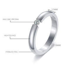 Load image into Gallery viewer, Popular Fashion Stainless Steel Diamond Ring Couple Ring Micro Set Zircon Ring Simple Design for Women Men
