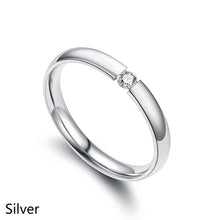 Load image into Gallery viewer, Popular Fashion Stainless Steel Diamond Ring Couple Ring Micro Set Zircon Ring Simple Design for Women Men

