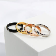 Load image into Gallery viewer, 4mm Popular Fashion Stainless Steel Diamond Ring Couple Ring Micro Set Zircon Ring Simple Design for Women Men
