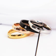 Load image into Gallery viewer, 4mm Popular Fashion Stainless Steel Diamond Ring Couple Ring Micro Set Zircon Ring Simple Design for Women Men
