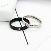 Load image into Gallery viewer, 4mm Popular Fashion Stainless Steel Diamond Ring Couple Ring Micro Set Zircon Ring Simple Design for Women Men
