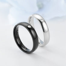 Load image into Gallery viewer, 4mm Popular Fashion Stainless Steel Diamond Ring Couple Ring Micro Set Zircon Ring Simple Design for Women Men
