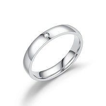 Load image into Gallery viewer, 4mm Popular Fashion Stainless Steel Diamond Ring Couple Ring Micro Set Zircon Ring Simple Design for Women Men
