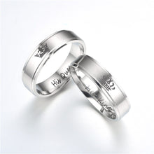 Load image into Gallery viewer, 6mm Fashion Stainless Steel Ring His Queen Her King Couple Silver Black Crown Couple Jewelry Anniversary Valentine's Day Gifts
