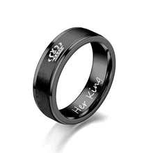 Load image into Gallery viewer, 6mm Fashion Stainless Steel Ring His Queen Her King Couple Silver Black Crown Couple Jewelry Anniversary Valentine's Day Gifts

