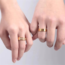 Load image into Gallery viewer, 6mm Popular Fashion Titanium Steel Ring Couple Gold Silver Stainless Steel Zircon Ring Hand Jewelry Simple Design for Women Men
