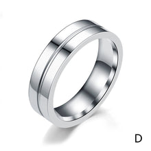 Load image into Gallery viewer, 6mm Popular Fashion Titanium Steel Ring Couple Gold Silver Stainless Steel Zircon Ring Hand Jewelry Simple Design for Women Men
