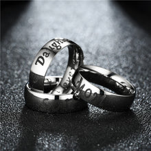 Load image into Gallery viewer, 6mm Polished Silver Titanium Ring Stainless Steel Rings Family Member Rings For Women Man Hand Jewelry Love You Mom Dad Son Daughter
