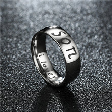 Load image into Gallery viewer, 6mm Polished Silver Titanium Ring Stainless Steel Rings Family Member Rings For Women Man Hand Jewelry Love You Mom Dad Son Daughter
