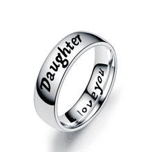 Load image into Gallery viewer, 6mm Polished Silver Titanium Ring Stainless Steel Rings Family Member Rings For Women Man Hand Jewelry Love You Mom Dad Son Daughter

