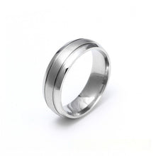 Load image into Gallery viewer, 6mm Titanium Stainless Steel Wedding Ring Shining Cubic Zircon Rings for Couple Women Men Valentine's Gift
