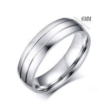 Load image into Gallery viewer, 6mm Titanium Stainless Steel Wedding Ring Shining Cubic Zircon Rings for Couple Women Men Valentine's Gift
