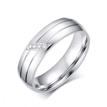 Load image into Gallery viewer, 6mm Titanium Stainless Steel Wedding Ring Shining Cubic Zircon Rings for Couple Women Men Valentine's Gift
