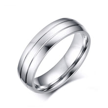 Load image into Gallery viewer, 6mm Titanium Stainless Steel Wedding Ring Shining Cubic Zircon Rings for Couple Women Men Valentine's Gift
