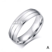 Load image into Gallery viewer, 6mm Titanium Stainless Steel Wedding Ring Shining Cubic Zircon Rings for Couple Women Men Valentine's Gift
