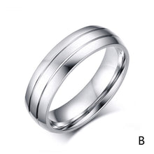 Load image into Gallery viewer, 6mm Titanium Stainless Steel Wedding Ring Shining Cubic Zircon Rings for Couple Women Men Valentine's Gift
