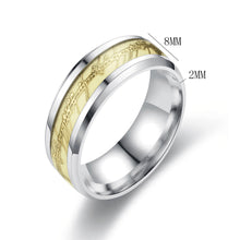 Load image into Gallery viewer, Fashion Luminous Ring Retro Stainless Steel Finger Ring 8mm Glowing In Dark Couple Fluorescent Rings Wedding Bands Jewelry For Women Men Gift
