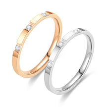 Load image into Gallery viewer, Titanium Steel Rings Minimalist Stainless Steel Thin Ring Cubic Zircon For Women Men Jewelry Accessories Valentine'S Day Gifts
