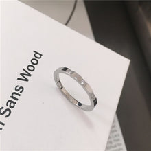 Load image into Gallery viewer, Titanium Steel Rings Minimalist Stainless Steel Thin Ring Cubic Zircon For Women Men Jewelry Accessories Valentine'S Day Gifts
