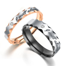 Load image into Gallery viewer, Titanium Steel Ring Couple Stainless Steel Zircon Ring 4mm 6mm Hand Jewelry Simple Design Wedding Rings for Women Men

