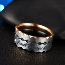 Load image into Gallery viewer, Titanium Steel Ring Couple Stainless Steel Zircon Ring 4mm 6mm Hand Jewelry Simple Design Wedding Rings for Women Men

