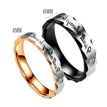 Load image into Gallery viewer, Titanium Steel Ring Couple Stainless Steel Zircon Ring 4mm 6mm Hand Jewelry Simple Design Wedding Rings for Women Men
