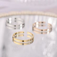 Load image into Gallery viewer, Adjustable Ring Titanium Steel Rings Fashion Casual Finger Jewelry Smooth Couple Ring Classic Love for Women Men Birthday Gifts Wedding Band
