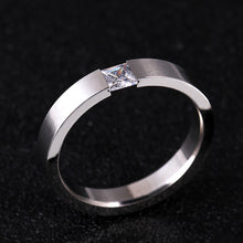 Load image into Gallery viewer, 4mm Titanium Steel Ring Couple Stainless Steel Zircon Ring Hand Jewelry Simple Design Wedding Rings for Women Men
