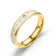 Load image into Gallery viewer, Titanium Rings Stainless Steel Ring Couple Eternity Engagement Heart and Crystal Ring Wedding Rings Forever Love for Men Women
