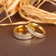 Load image into Gallery viewer, Titanium Rings Stainless Steel Ring Couple Eternity Engagement Heart and Crystal Ring Wedding Rings Forever Love for Men Women
