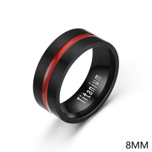 Load image into Gallery viewer, Fashion Simple Design Classic Titanium Steel Stainless Steel Couples Black Circle Red Line Wedding Band Ring Casual Party Jewelry Gift
