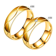 Load image into Gallery viewer, Luxsury Gold Plated Titanium Steel Wedding Engagement Band Ring Women's Men's Jewelry Gift

