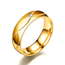 Load image into Gallery viewer, Luxsury Gold Plated Titanium Steel Wedding Engagement Band Ring Women's Men's Jewelry Gift
