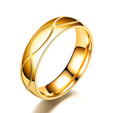 Load image into Gallery viewer, Luxsury Gold Plated Titanium Steel Wedding Engagement Band Ring Women's Men's Jewelry Gift
