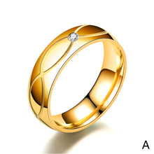 Load image into Gallery viewer, Luxsury Gold Plated Titanium Steel Wedding Engagement Band Ring Women's Men's Jewelry Gift
