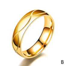 Load image into Gallery viewer, Luxsury Gold Plated Titanium Steel Wedding Engagement Band Ring Women's Men's Jewelry Gift
