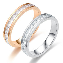 Load image into Gallery viewer, Men Women Couple Rhinestone Titanium Steel Ring Romantic Gift Wedding Engagement Band Ring Women's Men's Jewelry Gift
