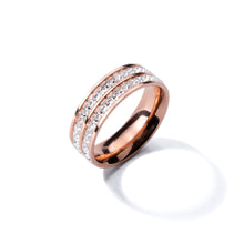 Load image into Gallery viewer, Men Women Couple Rhinestone Titanium Steel Ring Romantic Gift Wedding Engagement Band Ring Women's Men's Jewelry Gift
