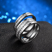 Load image into Gallery viewer, Men Women Couple Rhinestone Titanium Steel Ring Romantic Gift Wedding Engagement Band Ring Women's Men's Jewelry Gift

