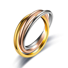 Load image into Gallery viewer, Luxsury Three Ring Ring Titanium Steel Wedding Engagement Band Ring Women's Men's Jewelry Gift
