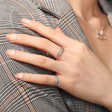 Load image into Gallery viewer, Luxsury Three Ring Ring Titanium Steel Wedding Engagement Band Ring Women's Men's Jewelry Gift
