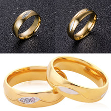 Load image into Gallery viewer, Luxsury Gold Plated Titanium Steel Wedding Engagement Band Ring Women's Men's Jewelry Gift
