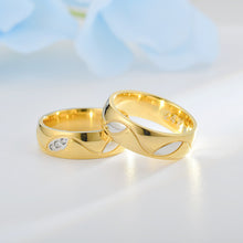 Load image into Gallery viewer, Luxsury Gold Plated Titanium Steel Wedding Engagement Band Ring Women's Men's Jewelry Gift
