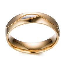 Load image into Gallery viewer, Luxsury Gold Plated Titanium Steel Wedding Engagement Band Ring Women's Men's Jewelry Gift
