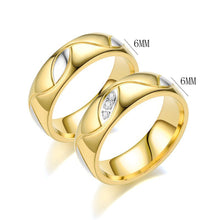 Load image into Gallery viewer, Luxsury Gold Plated Titanium Steel Wedding Engagement Band Ring Women's Men's Jewelry Gift
