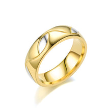 Load image into Gallery viewer, Luxsury Gold Plated Titanium Steel Wedding Engagement Band Ring Women's Men's Jewelry Gift
