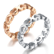 Load image into Gallery viewer, Titanium Steel Band Love Ring Women Men's Engagement Wedding Ring Silver/Rose Gold
