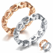 Load image into Gallery viewer, Titanium Steel Band Love Ring Women Men's Engagement Wedding Ring Silver/Rose Gold

