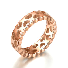 Load image into Gallery viewer, Titanium Steel Band Love Ring Women Men's Engagement Wedding Ring Silver/Rose Gold
