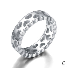 Load image into Gallery viewer, Titanium Steel Band Love Ring Women Men's Engagement Wedding Ring Silver/Rose Gold
